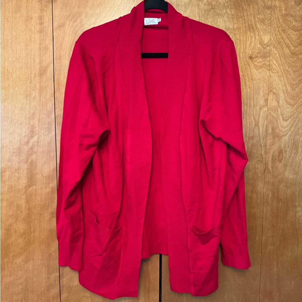CLEARANCE Cielo Vibrant Red Open Front Cardigan